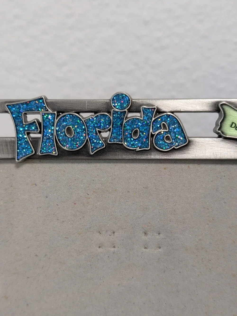 Vintage 90s Metal Florida Decorative Picture/Photo Frame Gator Dolphin Souvenir